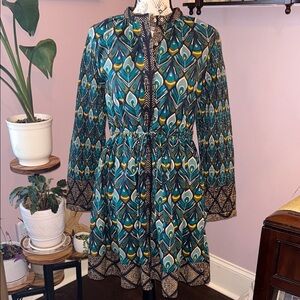 Garrie B Teal and Black Long Sleeve Dress